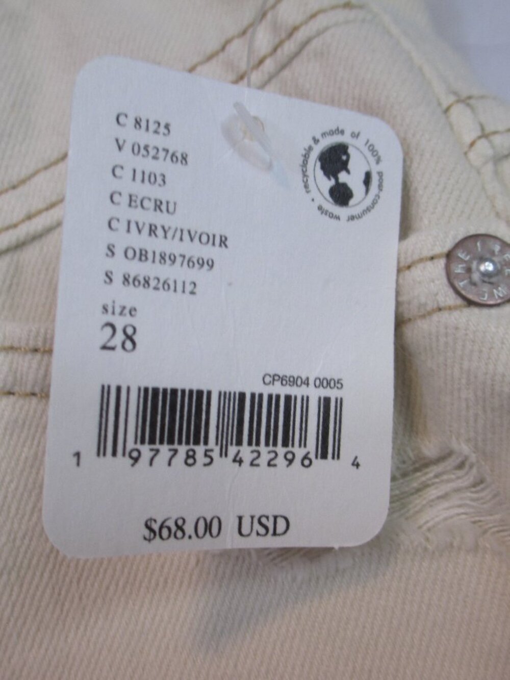 We The Free Beige Distressed Denim Jean Shorts - Picture 8 of 8